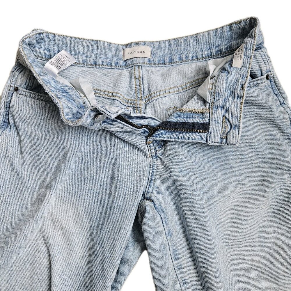 Pacsun Casey Low Rise Baggy WideLeg Distressed Denim Jeans, Womens Size 26 - Picture 6 of 9